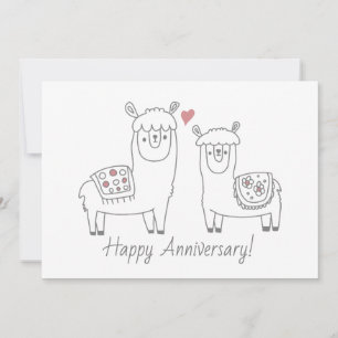 Kaart van Jubileum van Whimsical Llamas