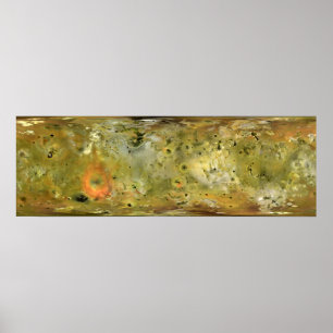 Kaart van Jupiter's maan Lo Poster