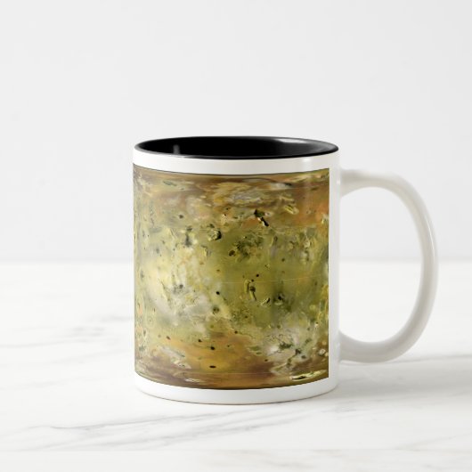 Kaart van Jupiter's maan Lo Tweekleurige Koffiemok (Rechts)