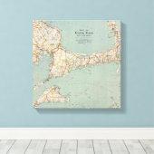 kaart van Kaap en massachusetts Canvas Afdruk (Insitu (Houten vloer))