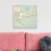  kaart van Kaap en massachusetts Canvas Afdruk (Insitu (Woonkamer))