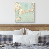  kaart van Kaap en massachusetts Canvas Afdruk (Insitu (Slaapkamer))