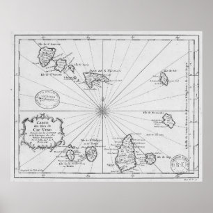  kaart van Kaapverdië (1746) Poster