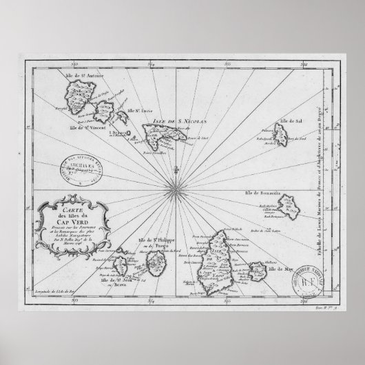  kaart van Kaapverdië (1746) Poster (Voorkant)