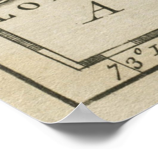 kaart van Kaapverdië en Rhode (1778) Poster (Hoek)