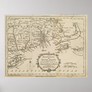  kaart van Kaapverdië en Rhode (1778) Poster