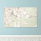  kaart van Kaapverdië en Rhode Island (1917) Canvas Afdruk (Insitu (Houten vloer))