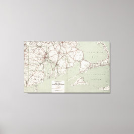  kaart van Kaapverdië en Rhode Island (1917) Canvas Afdruk