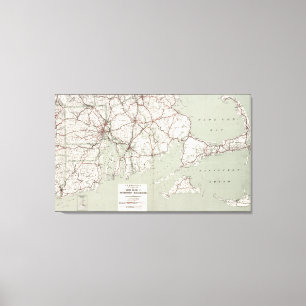  kaart van Kaapverdië en Rhode Island (1917) Canvas Afdruk