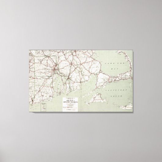  kaart van Kaapverdië en Rhode Island (1917) Canvas Afdruk (Voorkant)