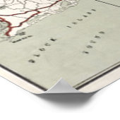  kaart van Kaapverdië en Rhode Island (1917) Poster (Hoek)