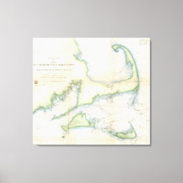  kaart van kabeljauw (1857) canvas afdruk