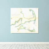  kaart van kabeljauw (1857) canvas afdruk (Insitu (Houten vloer))