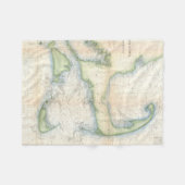 kaart van kabeljauw (1857) fleece deken (Voorkant (Horizontaal))