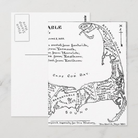  kaart van kabeljauw (1890) (Voorkant / Achterkant)