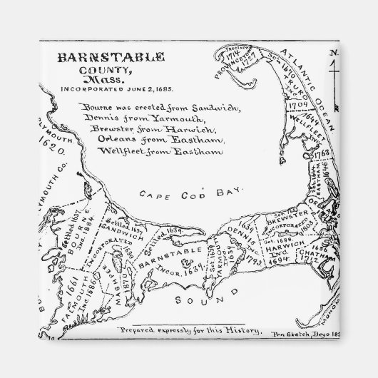 kaart van kabeljauw (1890) magneet (Voorkant)