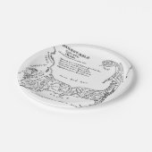  kaart van kabeljauw (1890) papieren bordje (Gekanteld)