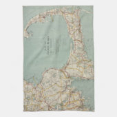  kaart van kabeljauw (1917) theedoek (Verticaal)