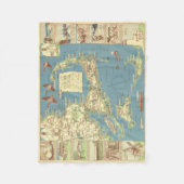  kaart van kabeljauw (1940) fleece deken (Voorkant)