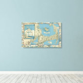 kaart van kabeljauw (1945) canvas afdruk (Insitu (Houten vloer))