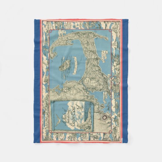  kaart van kabeljauw (1945) fleece deken (Voorkant)