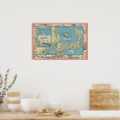  kaart van kabeljauw (1945) poster (Keuken)