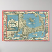  kaart van kabeljauw (1945) poster (Voorkant)