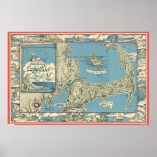  kaart van kabeljauw (1945) poster