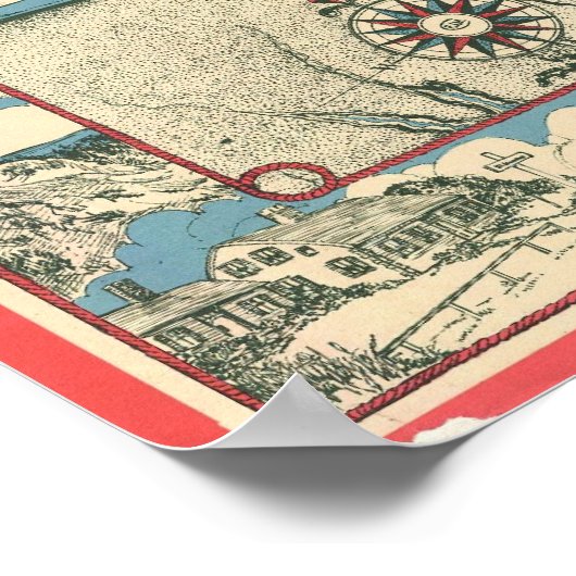  kaart van kabeljauw (1945) poster (Hoek)