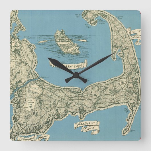 kaart van kabeljauw (1945) vierkante klok (Voorkant)