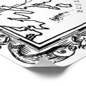 kaart van kabeljauw BW Poster (Hoek)