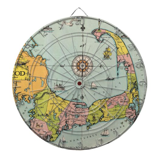 kaart van kabeljauw dartbord (Voorkant)