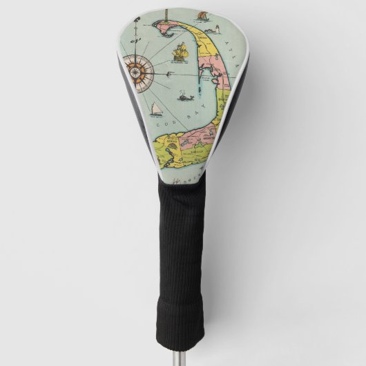 kaart van kabeljauw golfheadcover (Voorkant)