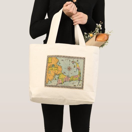  kaart van kabeljauw grote tote bag (Voorkant (product))
