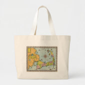  kaart van kabeljauw grote tote bag (Voorkant)