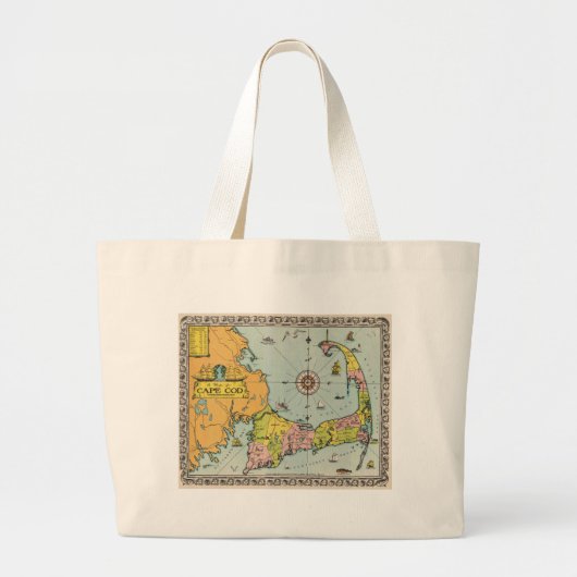 kaart van kabeljauw grote tote bag (Voorkant)