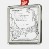  kaart van kabeljauw metalen ornament (Links)