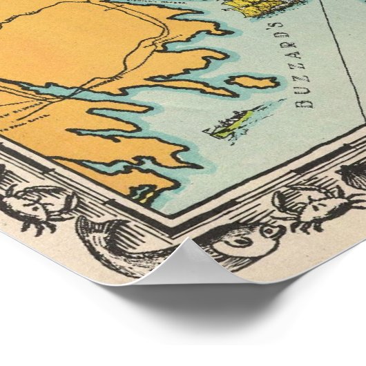  kaart van kabeljauw poster (Hoek)