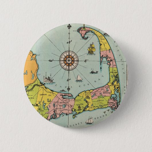 kaart van kabeljauw ronde button 5,7 cm (Voorkant)
