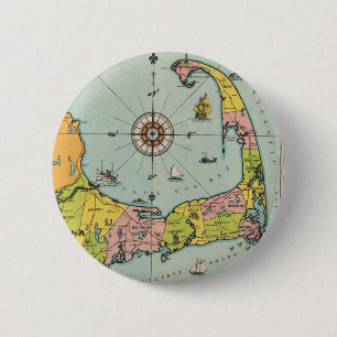  kaart van kabeljauw ronde button 5,7 cm