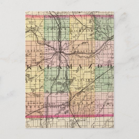 Kaart van Kalamazoo County, Michigan (Voorkant)