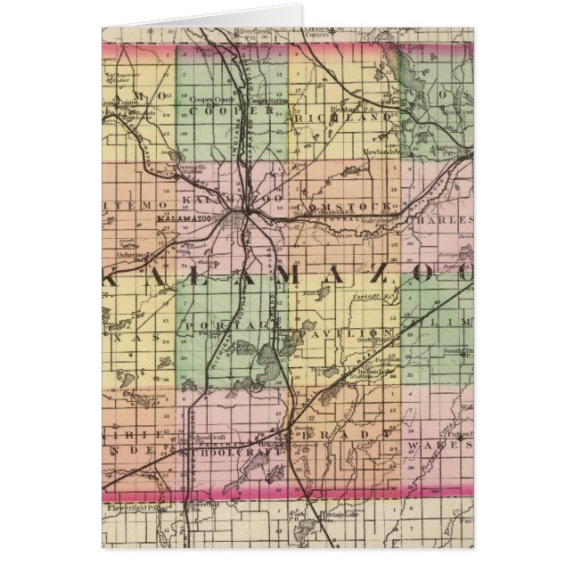 Kaart van Kalamazoo County, Michigan (Voorkant)