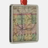 Kaart van Kalamazoo County, Michigan Metalen Ornament (Rechts)