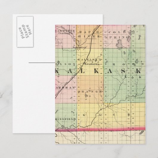 Kaart van Kalkaska County, Michigan (Voorkant / Achterkant)