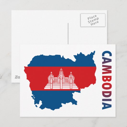 Kaart van Kambodja (Voorkant / Achterkant)