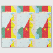Kaart van Kameroen met onmiddellijke verpakking Cadeaupapier (Vlak)