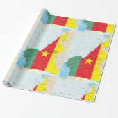 Kaart van Kameroen met onmiddellijke verpakking Cadeaupapier (Uitgerold)