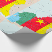 Kaart van Kameroen met onmiddellijke verpakking Cadeaupapier