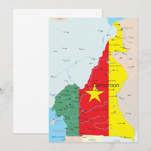 Kaart van Kameroense uitnodigingen (Voorkant / Achterkant)
