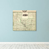 Kaart van Kankakee County, Kankakee en Gilman Canvas Afdruk (Insitu (Houten vloer))